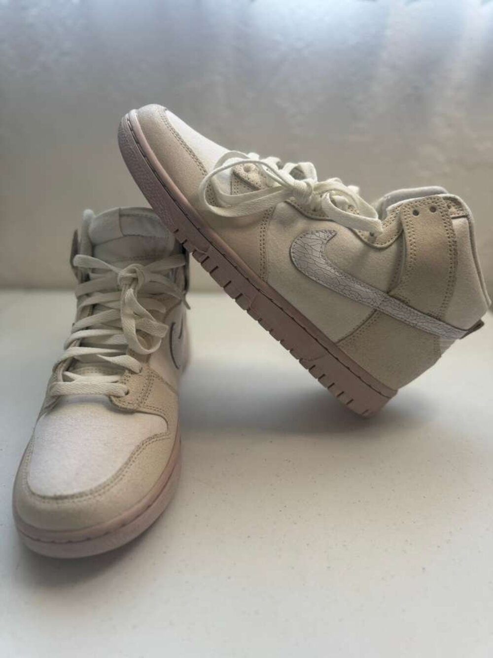 Nuevas Nike Dunk High Retro PRM Cracked Leather Swoosh - Talla 9